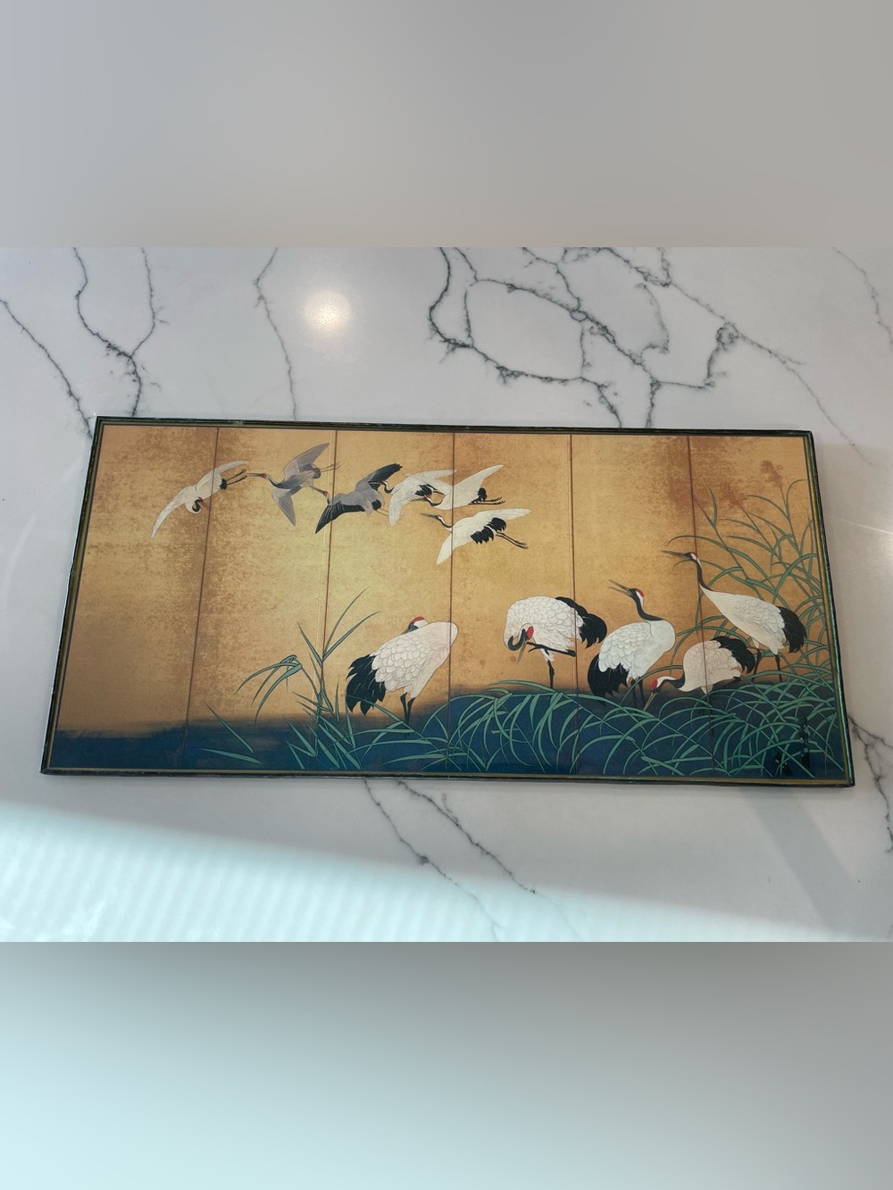 Suzuki Kiitsu “Reeds and Cranes” Japanese Art Print